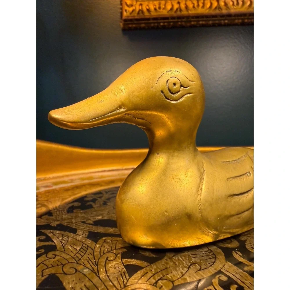 Vintage Solid Brass Duck Figurine | 6